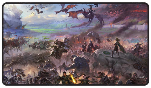Lord of the Rings: Tales of Middle Earth Borderless Scene Gaming Black Stitched Playmat