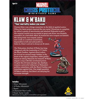 Marvel Crisis Protocol: Klaw & M'baku Character Pack