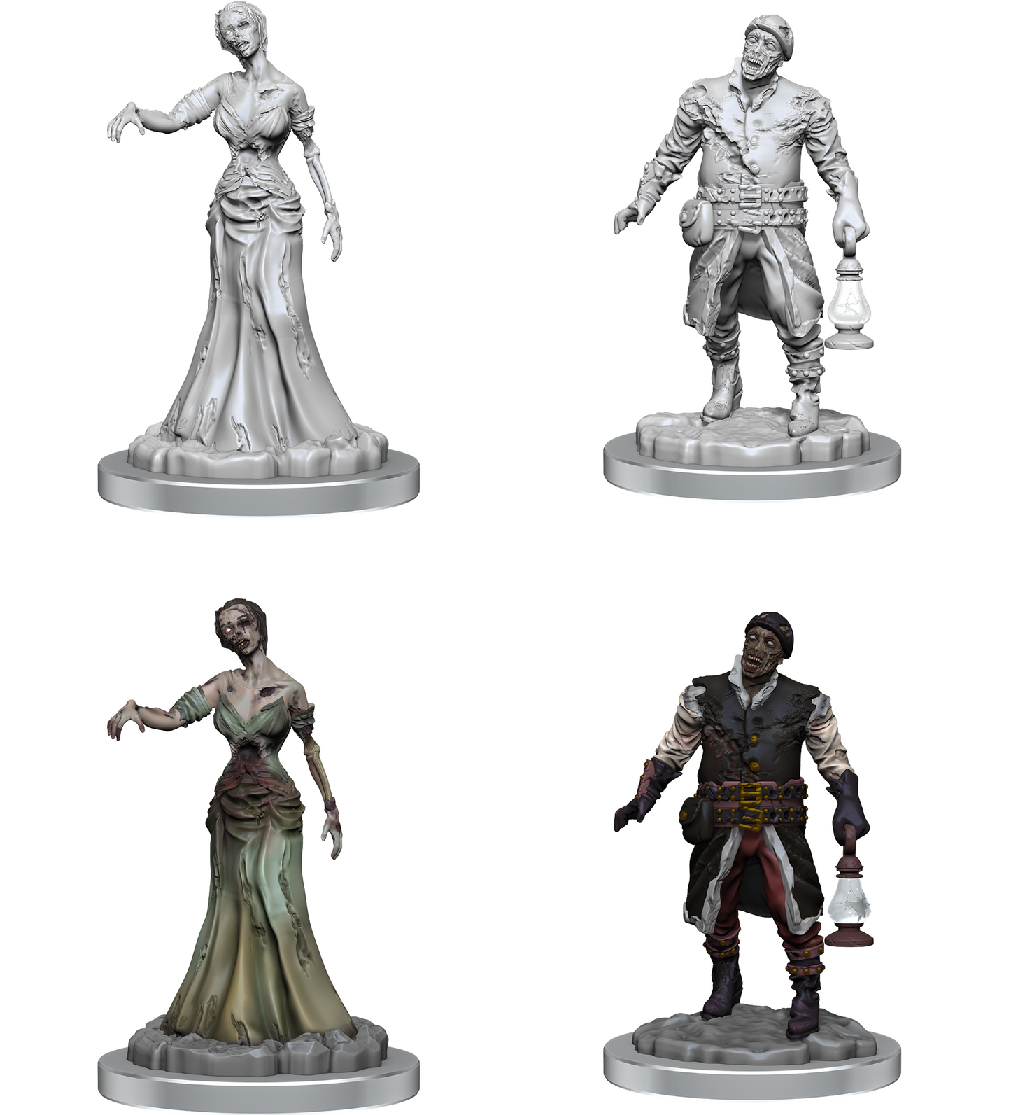 WIZKIDS UNPAINTED MINIS WV18 ZOMBIES (144)