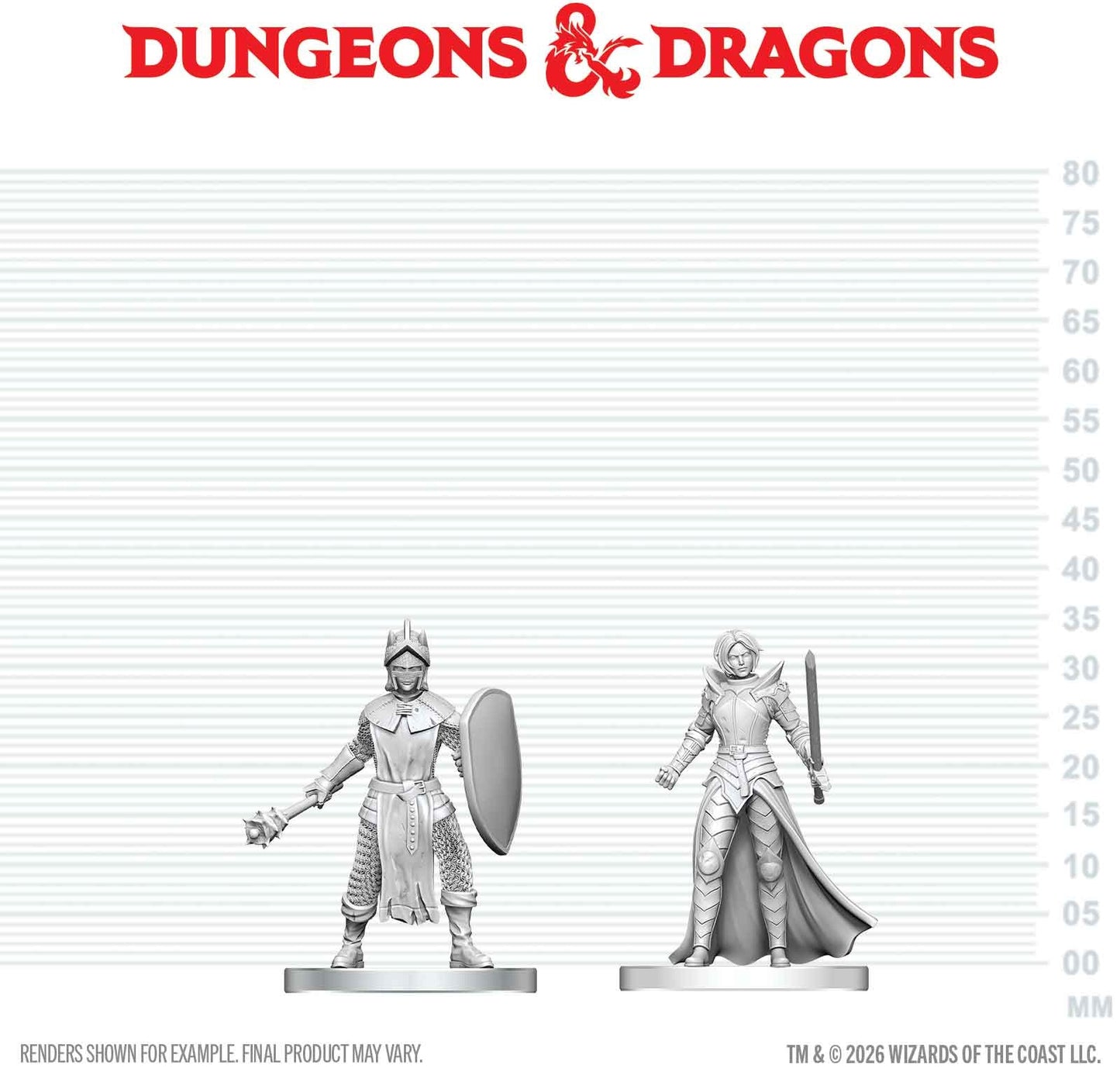 DND Unpainted Minis: Black Gauntlet & Zhentilar Paladin of Bane