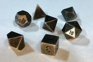 Chessex (27028): Polyhedral 7-Die Set: Metal: Dark Metal - Dice - The Hooded Goblin