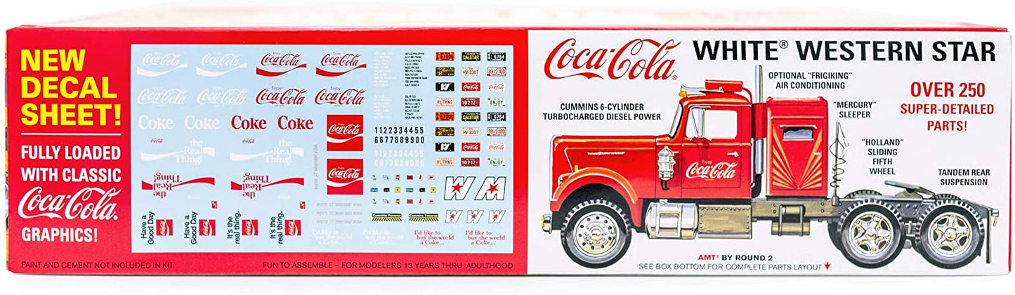 AMT White Western Star Semi Tractor (Coca Cola) 1:25 Scale Model Kit