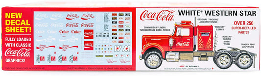 AMT White Western Star Semi Tractor (Coca Cola) 1:25 Scale Model Kit