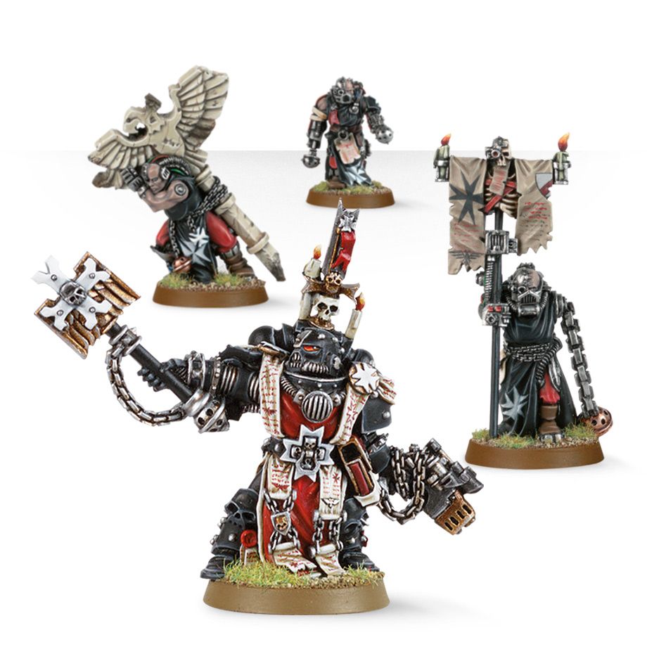 Black Templars Chaplain Grimaldus & Retinue - Warhammer: 40k - The Hooded Goblin