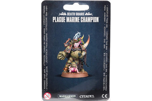 Death Guard Plague Marine Champion Miniature - Warhammer: 40k - The Hooded Goblin