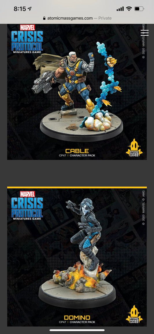 Marvel Crisis Protocol: Domino & Cable Character Pack - Miniature - The Hooded Goblin