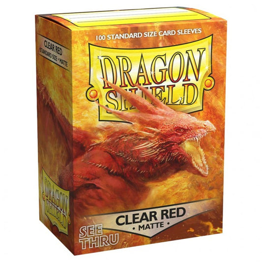 Dragon Shields Sleeves: Matte Clear Red - Card Game Supplies - The Hooded Goblin