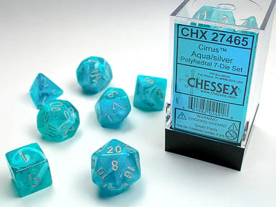 Chessex Cirrus Polyhedral 7-Die Set (Aqua/Silver)