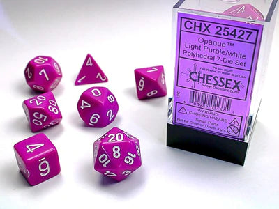 Chessex Opaque 7-Die Set: Light Purple/White