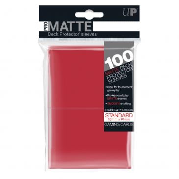 Ultra Pro Matte Red Standard Sleeves 100ct - Card Game Supplies - The Hooded Goblin