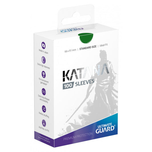 Green Katana Sleeves Standard Size - Card Game Supplies - The Hooded Goblin