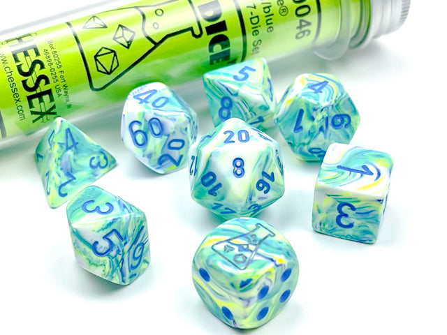 Chessex Lab Dice Set - Garden/Blue