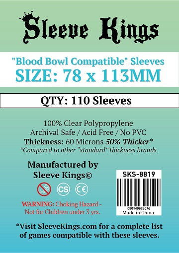 SK 'BLOOD BOWL COMPATIBLE' SLEEVES 78MMX113MM 110C