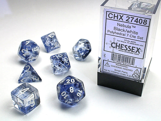 Chessex Nebula 7-Die Set: Black/White