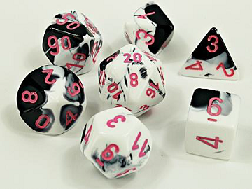 Lab Dice: Gemini Black-White Pink