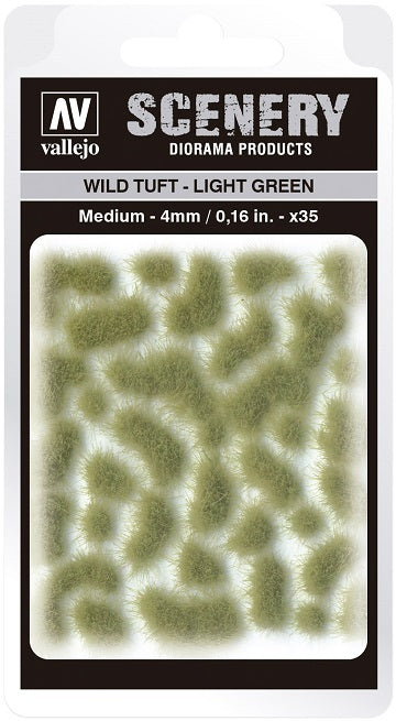 VALLEJO: SCENERY MEDIUM WILD TUFT LIGHT GREEN - Hobby Supplies - The Hooded Goblin