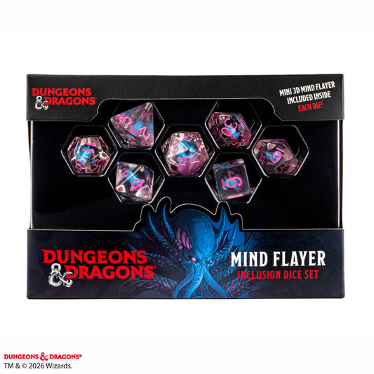 D&D Monsters - Resin Inclusion Dice Set - Mind Flayer