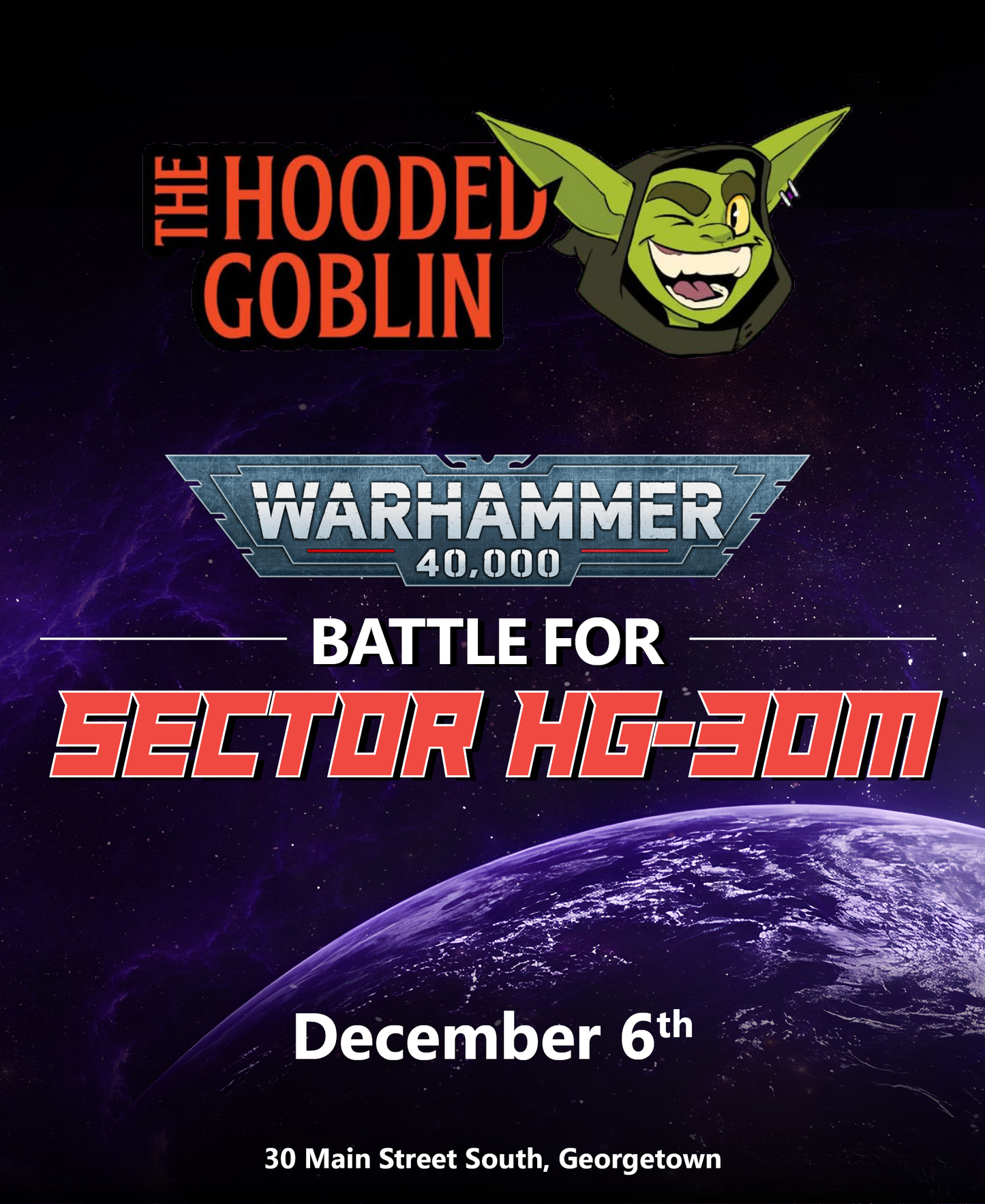 Hooded Goblin Warhammer 40k Community Event Ticket: Battle for Sector HG-30M