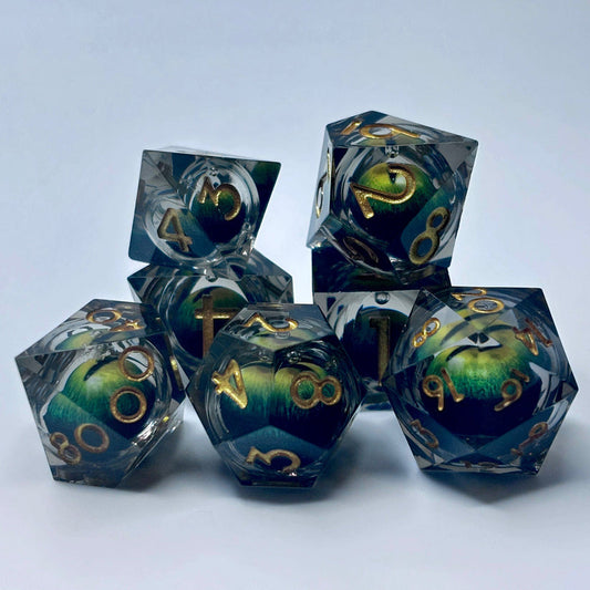 Dark Dragon Eye - Liquid Core Eye Dice Set
