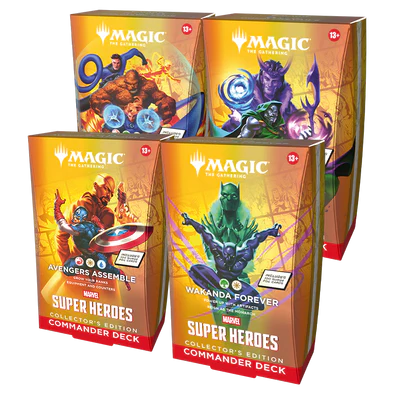 MTG - Universes Beyond: Marvel Super Heroes - Commander Deck - Set of 4 - Collector's Edition