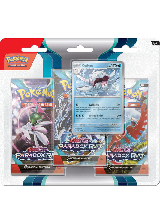 Pokémon TCG: Scarlet & Violet - Paradox Rift - Blister Pack - Three Boosters - Cetitan Promo Card