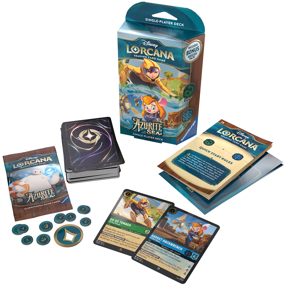 Disney Lorcana Azurite Sea Starter Deck: Emerald and Sapphire