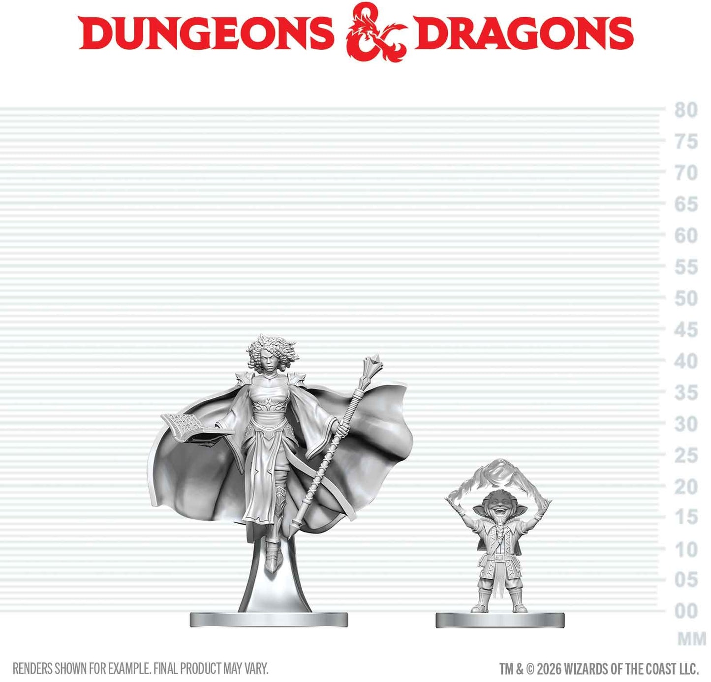 DND Unpainted Minis: Gnome Warlock & Aasimar Wizard