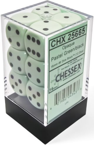 Chessex: 12 - 6D die Opaque Pastel Green