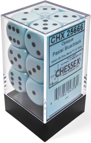 Chessex: 12 - 6D die Opaque Pastel Blue