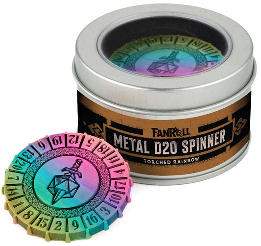 METAL SPINNER D20 TORCHED RAINBOW
