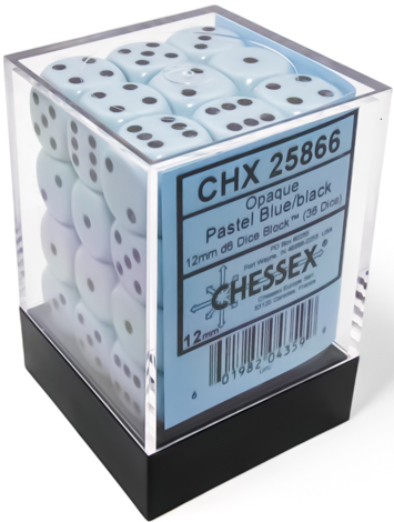 Chessex: 36 - D6 dice Opaque Pastel Blue