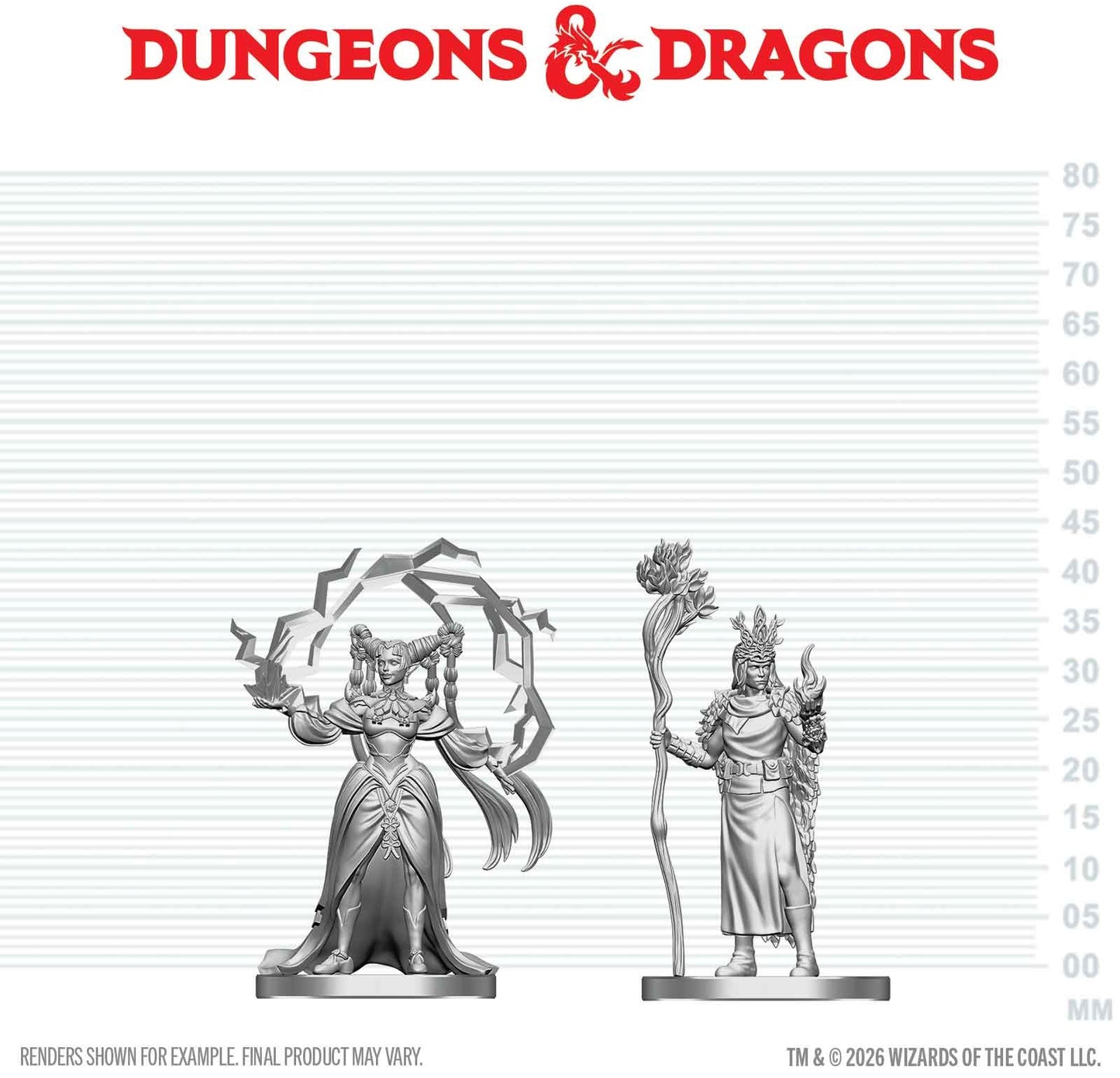 DND Unpainted Minis: Human Droid & Elf Sorcerer