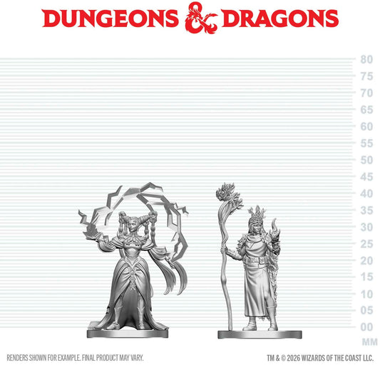 DND Unpainted Minis: Human Droid & Elf Sorcerer