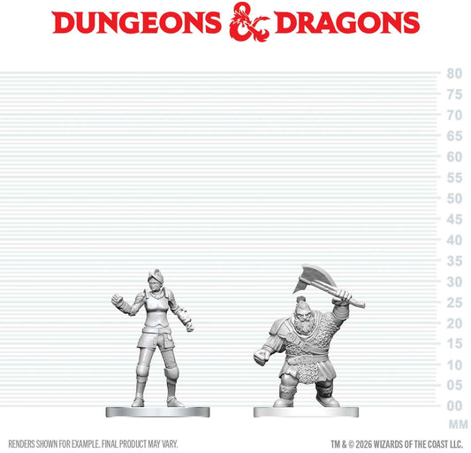 DND Unpainted Minis: Cultist of Bane & Dwarf Zhentilar Soldier