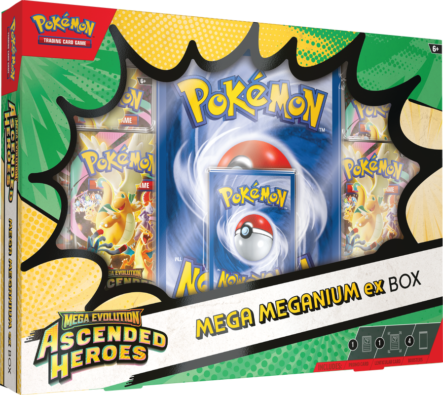 Pokemon Ascended Heroes Mega Meganium/Emboar/Feraligatr EX BOX