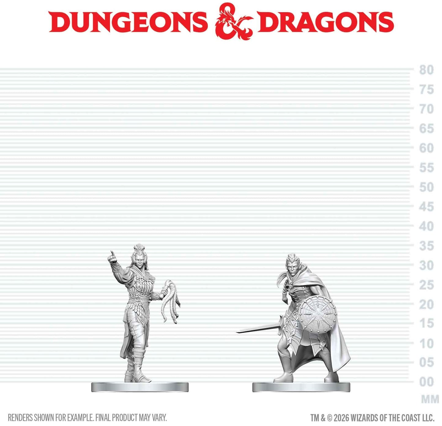 DND Unpainted Minis: Drow Elite Warrior & Drow Priestess of Lolth