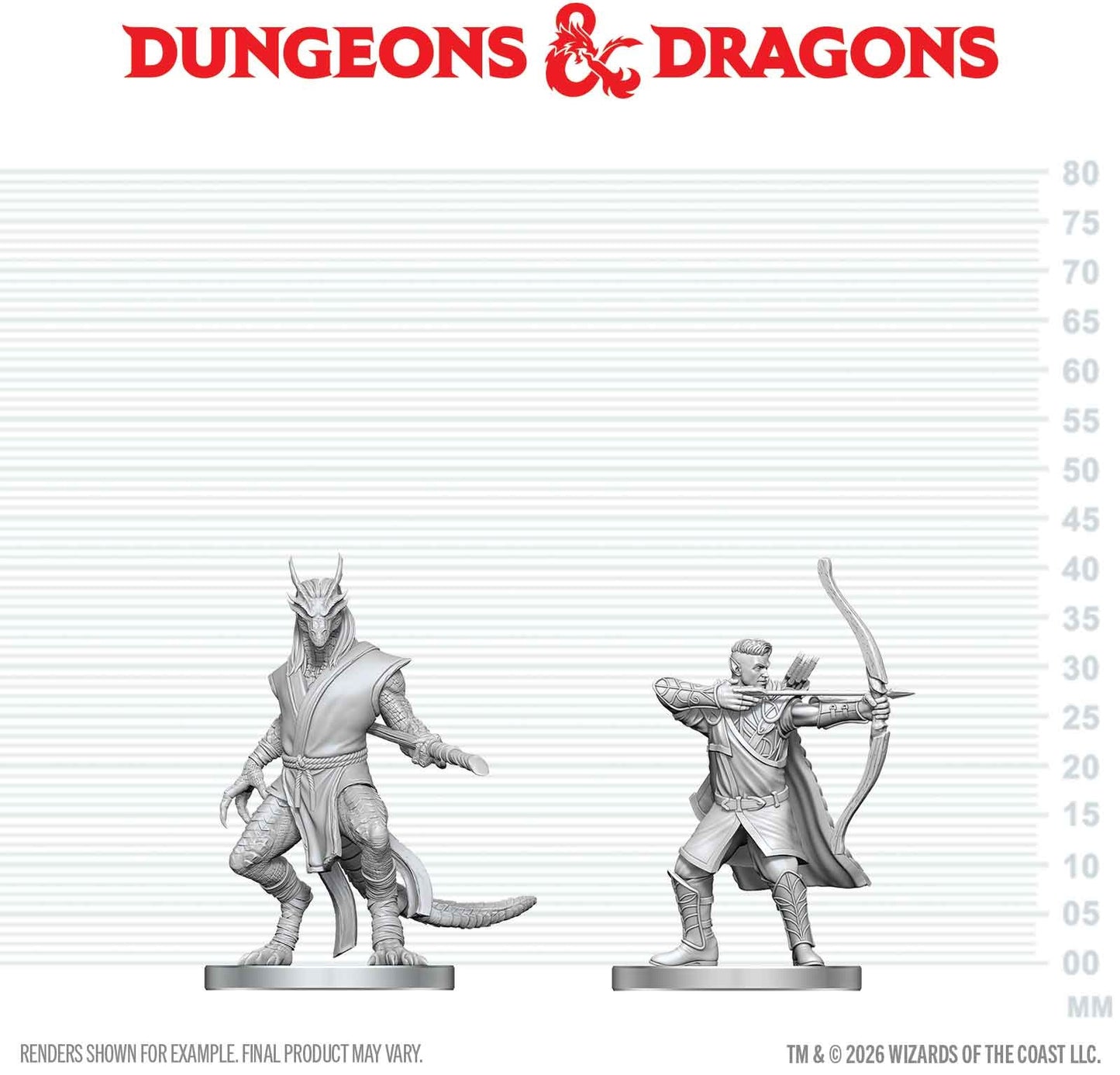 DND Unpainted Minis: Elf Ranger & Dragonborn Monk