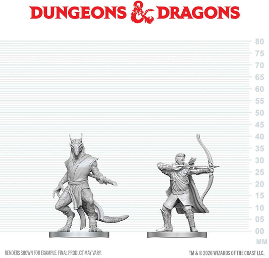 DND Unpainted Minis: Elf Ranger & Dragonborn Monk