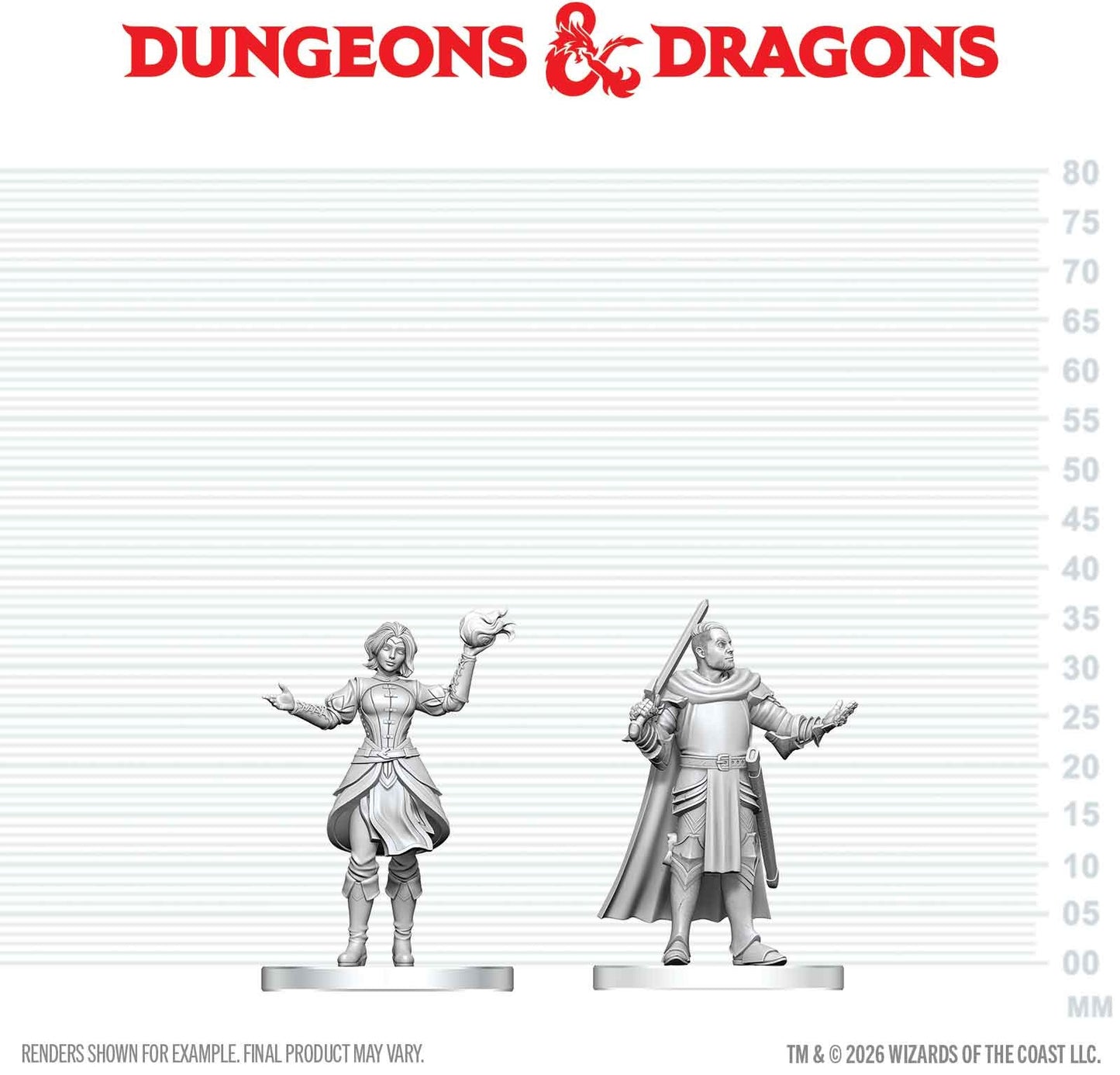 DND Unpainted Minis: Knight & Mage Apprentice