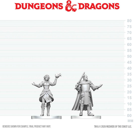 DND Unpainted Minis: Knight & Mage Apprentice