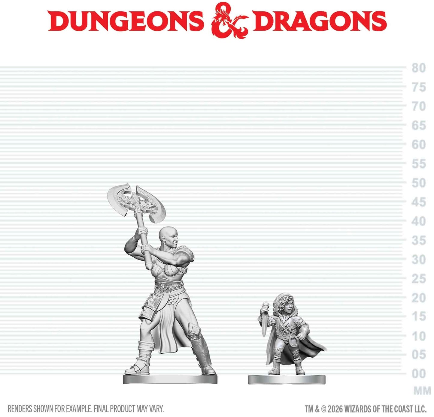 DND Unpainted Minis: Goliath Barbarian & Halfling Rogue