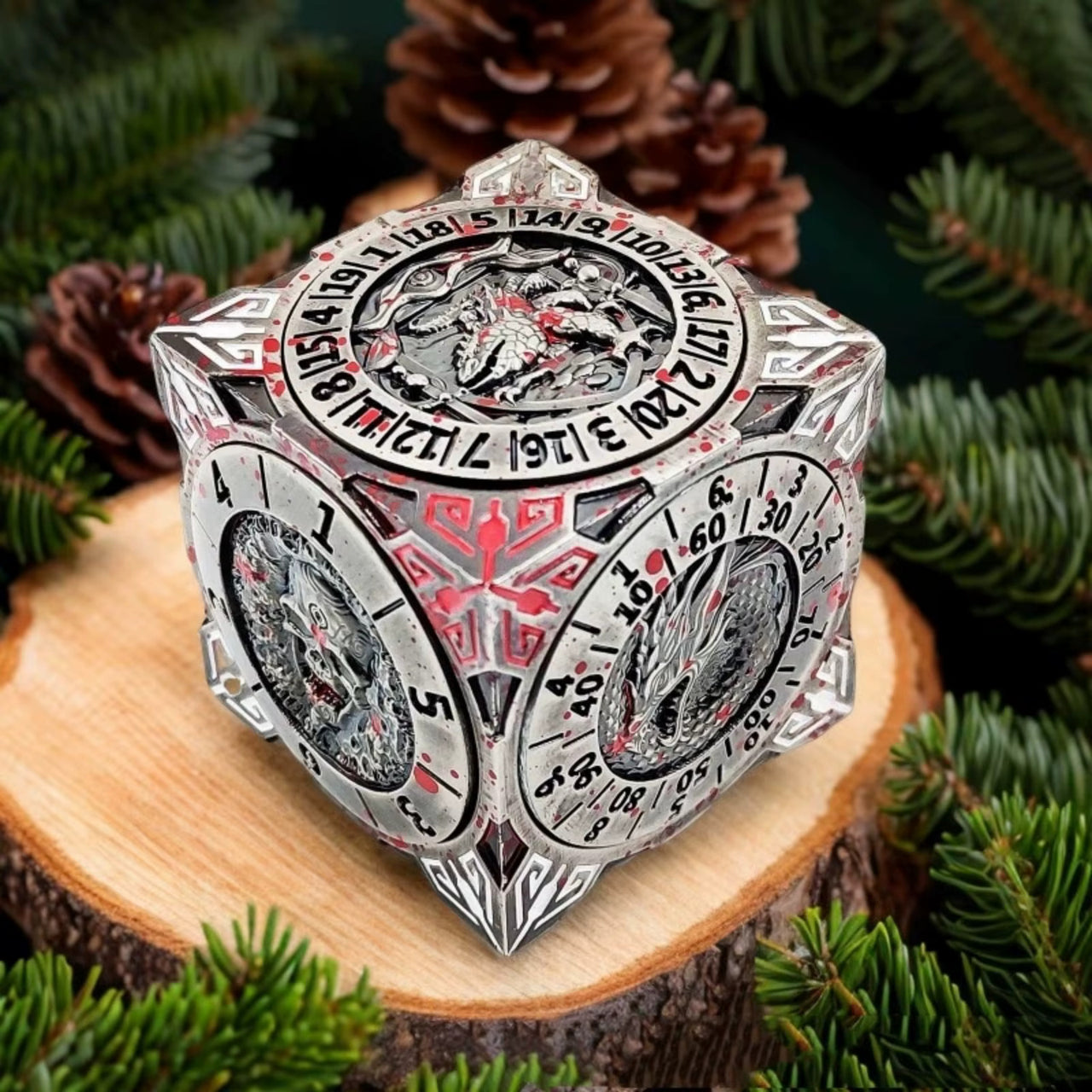 Polycube 7-in-1 Spinner Dice Set - Silver