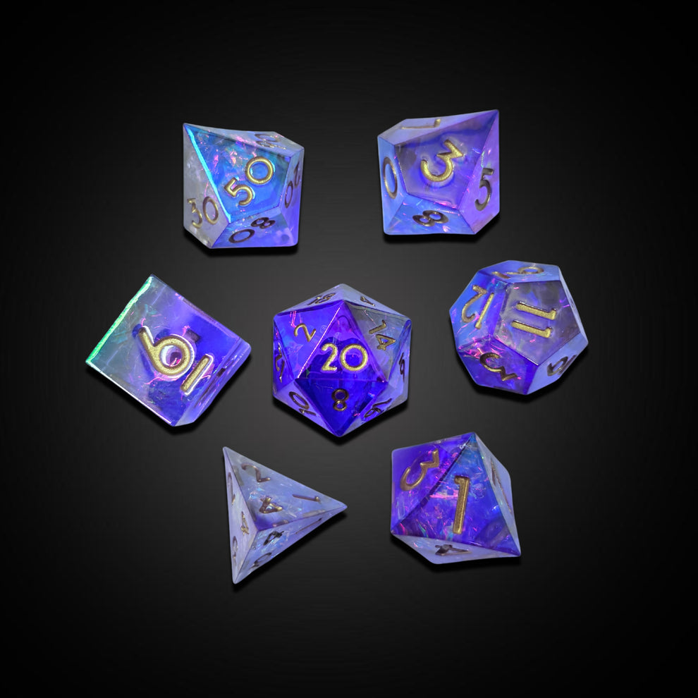 Lunaris - Iridescent Sharp Eye Resin Dice Set