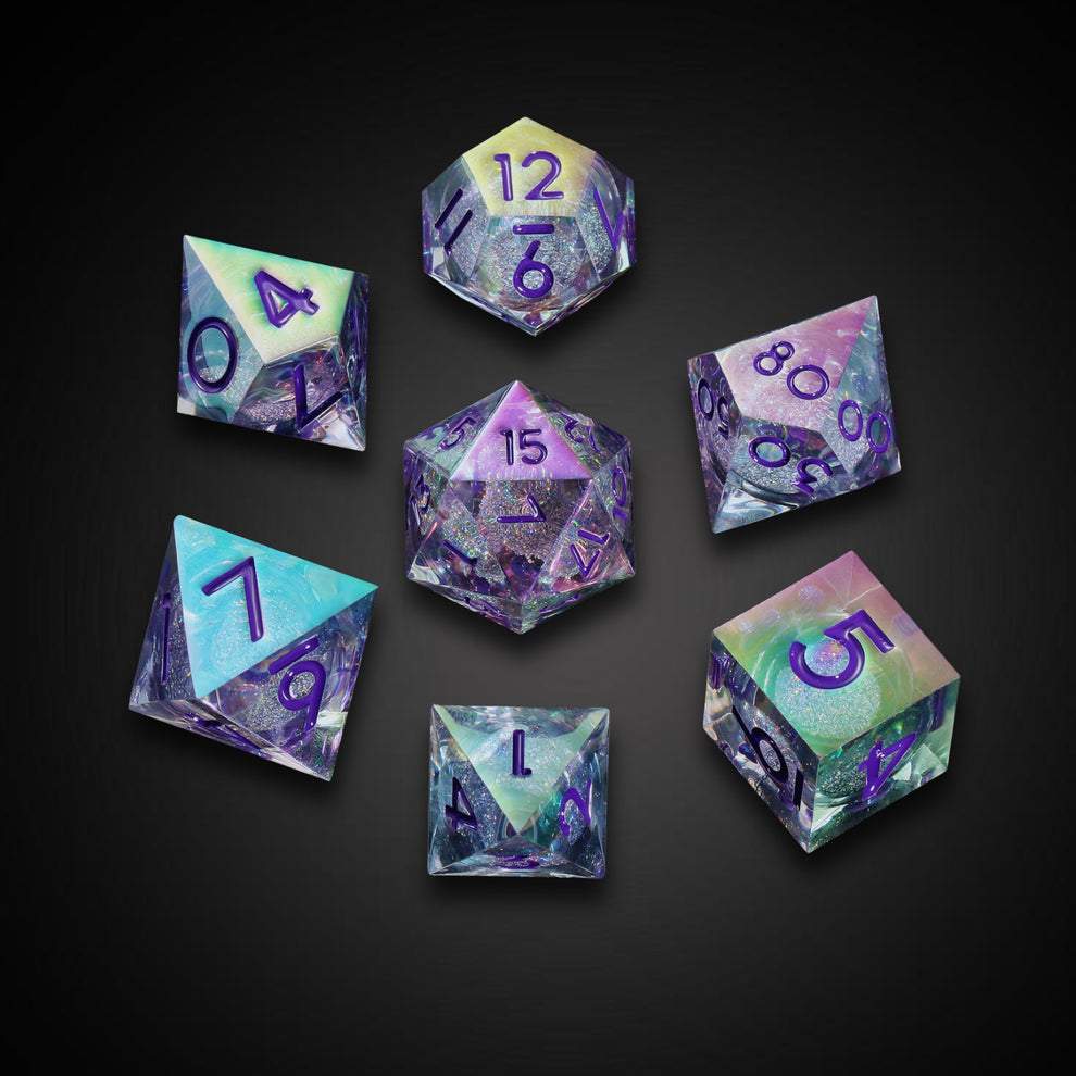 Nebulynx - Iridescent Liquid Core Dice Set