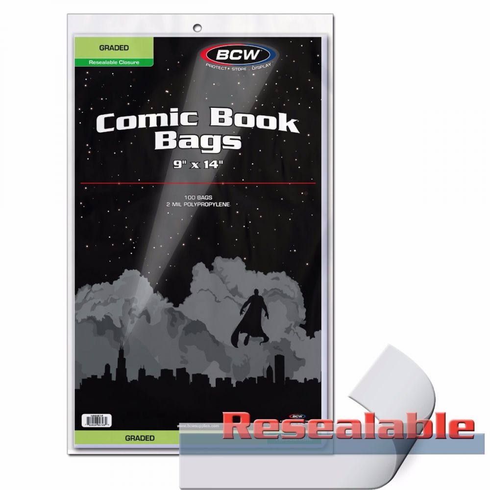 Resealable Bag For Graded Comics - 9 X 14 - Comic Supplies - The Hooded Goblin