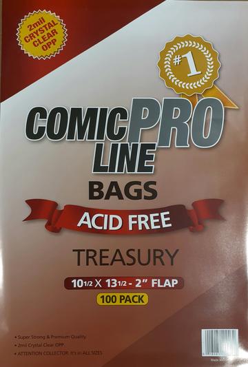 Comic Bags: Treasury Size –10.5 x 13.5″ with 2″ flap (100pk) - Comic Supplies - The Hooded Goblin