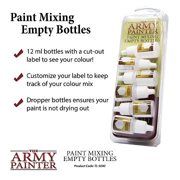 Miniature & Model Tools: Empty Mixing Bottles - Painting Supplies - The Hooded Goblin