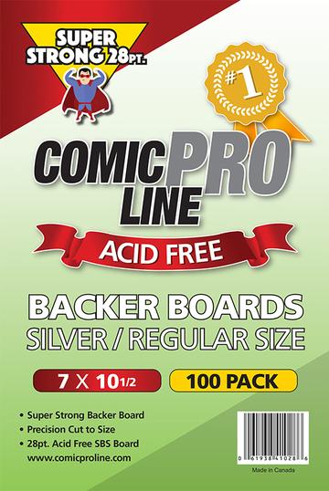Silver/Regular Comic Book Backing Boards - Extra Strong 28Pt 100 Pack