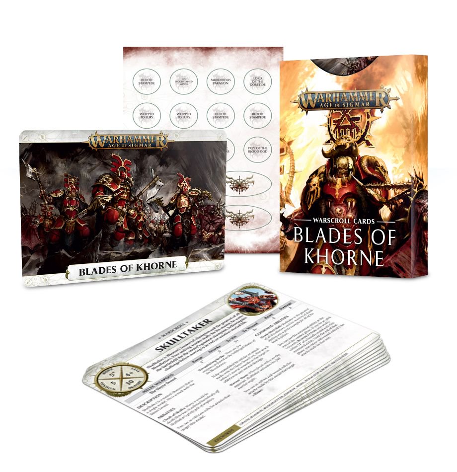 Warscroll Cards Blades Of Khorne - Warhammer: Age of Sigmar - The Hooded Goblin