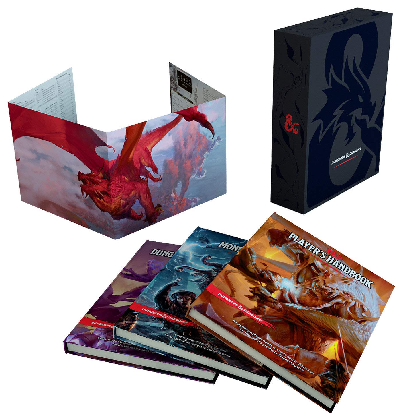 Dungeons & Dragons Core Rulebooks Gift Set (Special Foil Covers Edition With Slipcase, Player'S Handbook, Dungeon Master'S Guide, Monster Manual, Dm Screen) - Roleplaying Games - The Hooded Goblin
